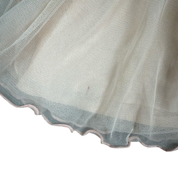 Zara Skirt Kids Girls 3–4 Ivory Blush Tulle Elastic Waist Layered Ballet - Picture 4 of 6